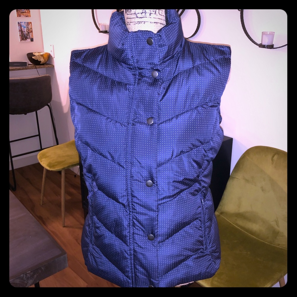 Polka dot puffer vest
